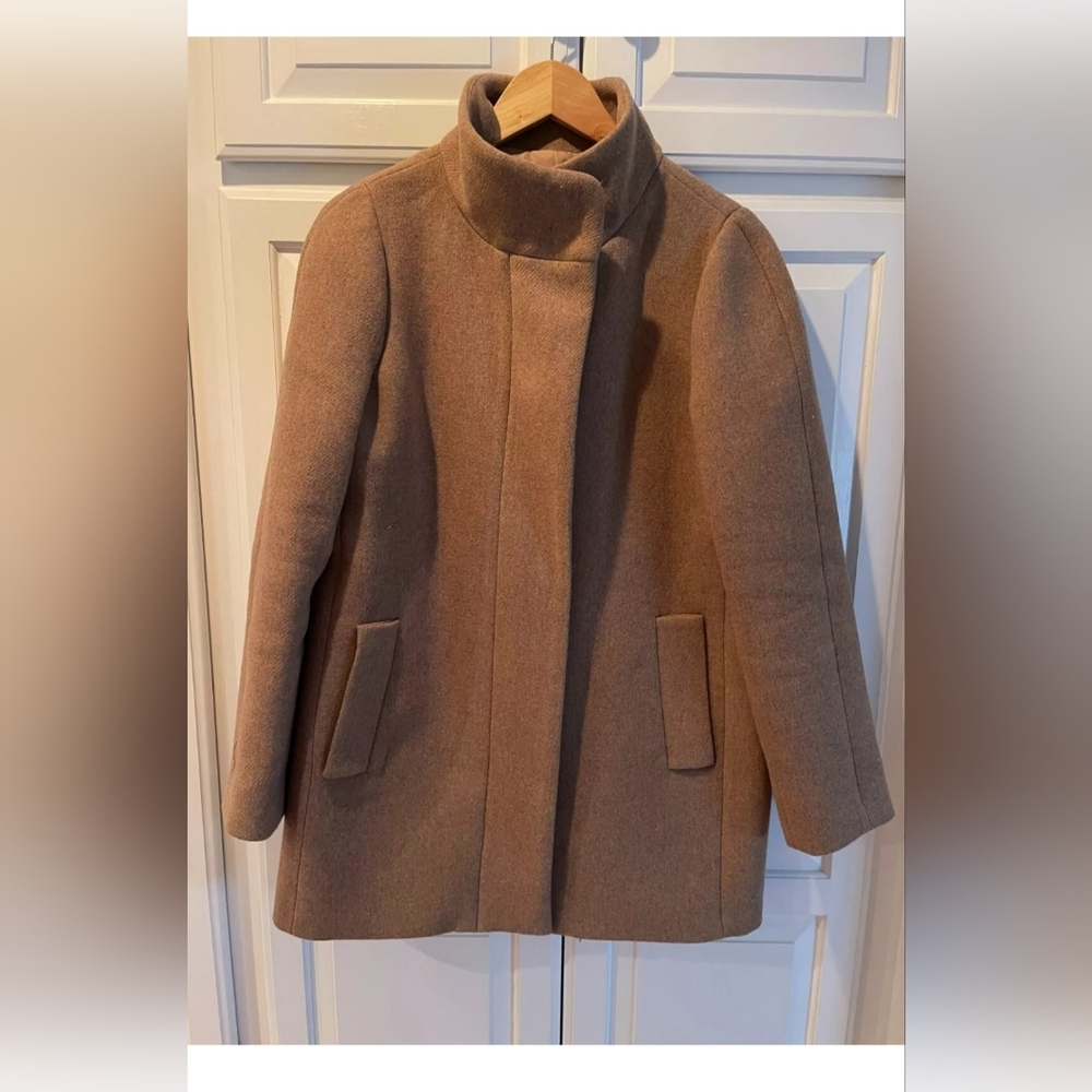 J. Crew/Mercantile Stadium Cloth Nello Gori Sandstone Cocoon Coat Women 8